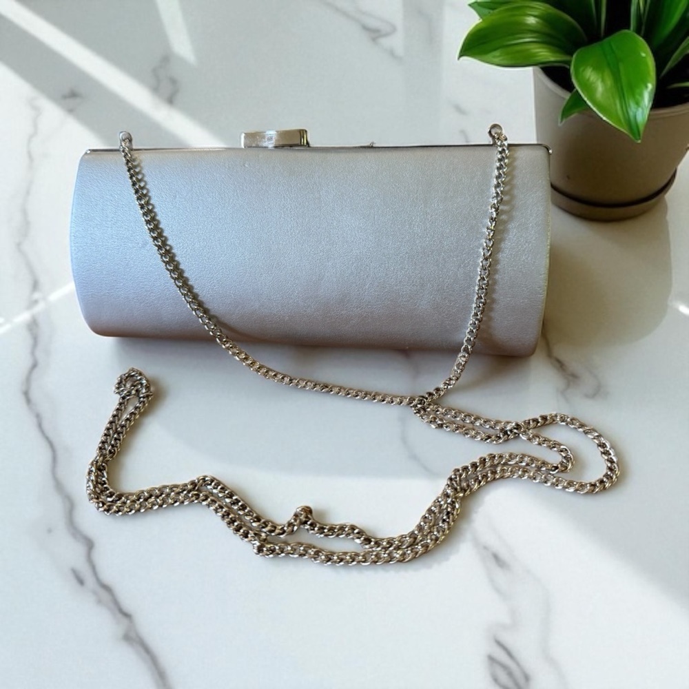 La Regale Silver Clutch Elegant Wristlet Bag
